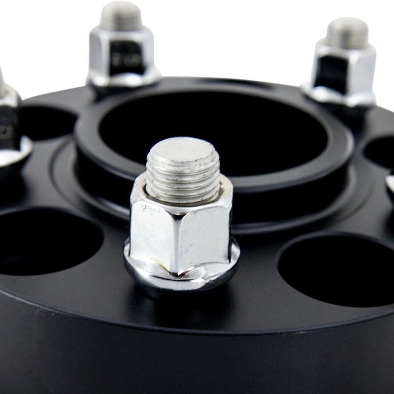 Close-up of Mishimoto MMWS-001-300BK wheel spacer M14 x 1.5 stud thread detail