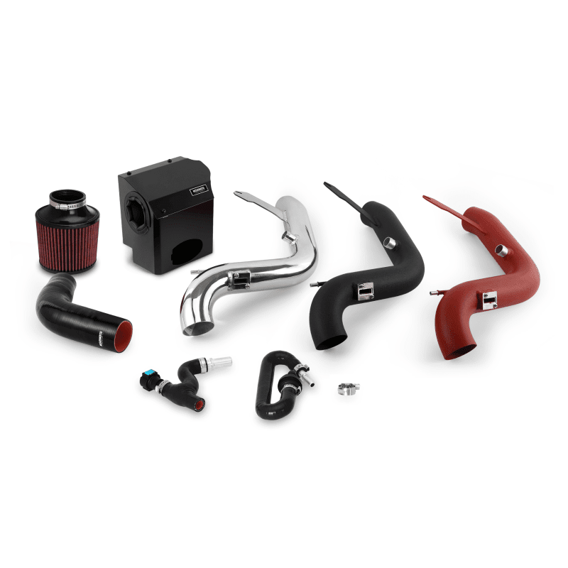 Black powder-coated airbox with protective edging for Mishimoto Fiesta ST intake
