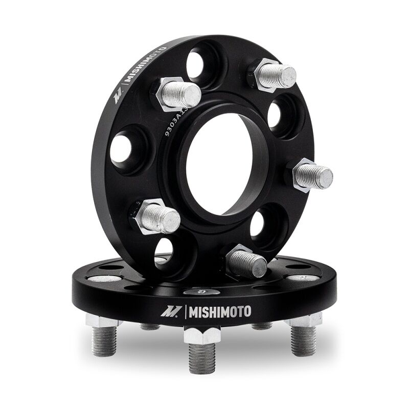 Mishimoto MMWS-005-350BK black wheel spacer with 5x114.3 bolt pattern and 60.1mm center bore