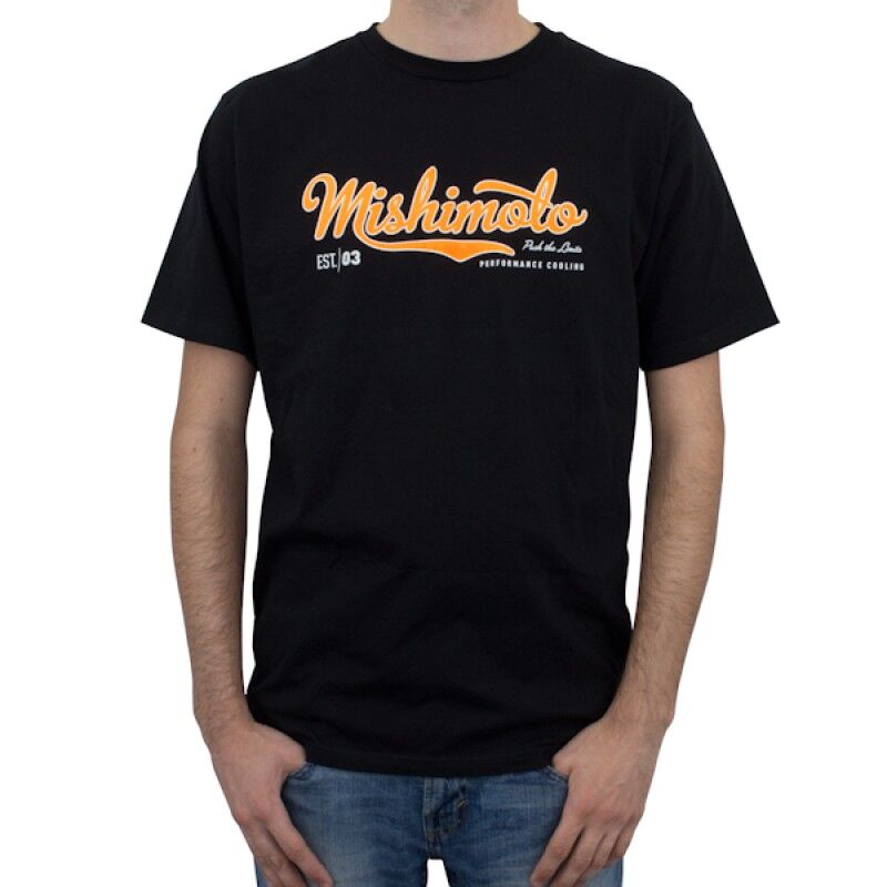 Mishimoto Men's Athletic Script T-Shirt in black, size 2XL, front view