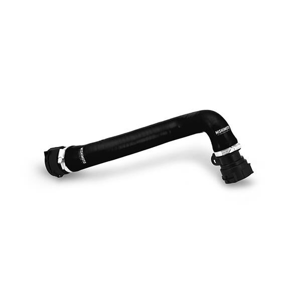 Mishimoto BMW E46 Non-M silicone hose kit shown fitting stock and performance aluminum radiator