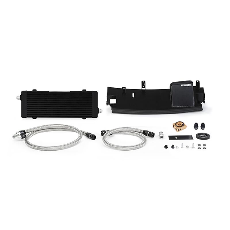 Mishimoto MMOC-RS-16TBK bar-and-plate oil cooler kit for the 2016-2018 Ford Focus RS in Stealth Black