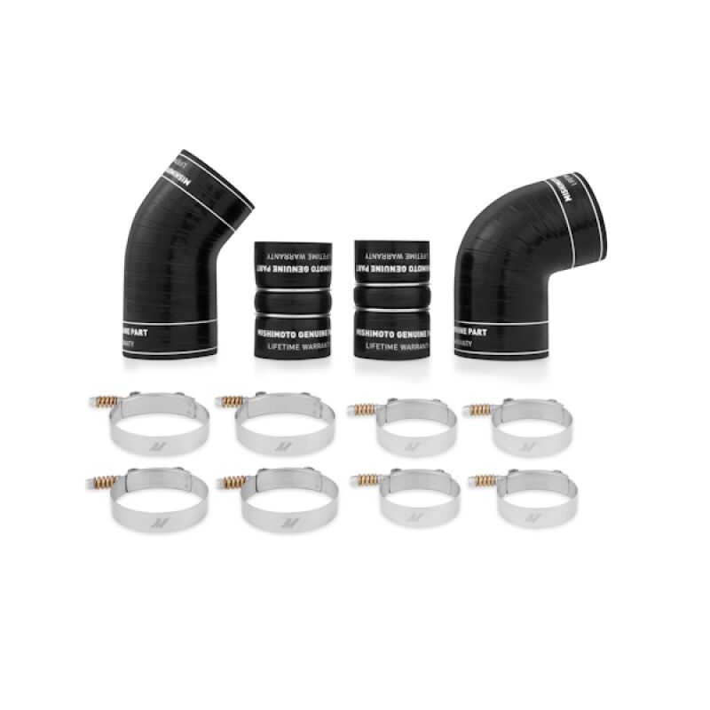 Mishimoto MMBK-DMAX-04BK black silicone intercooler boot kit with DuraCore technology for 6.6L Duramax