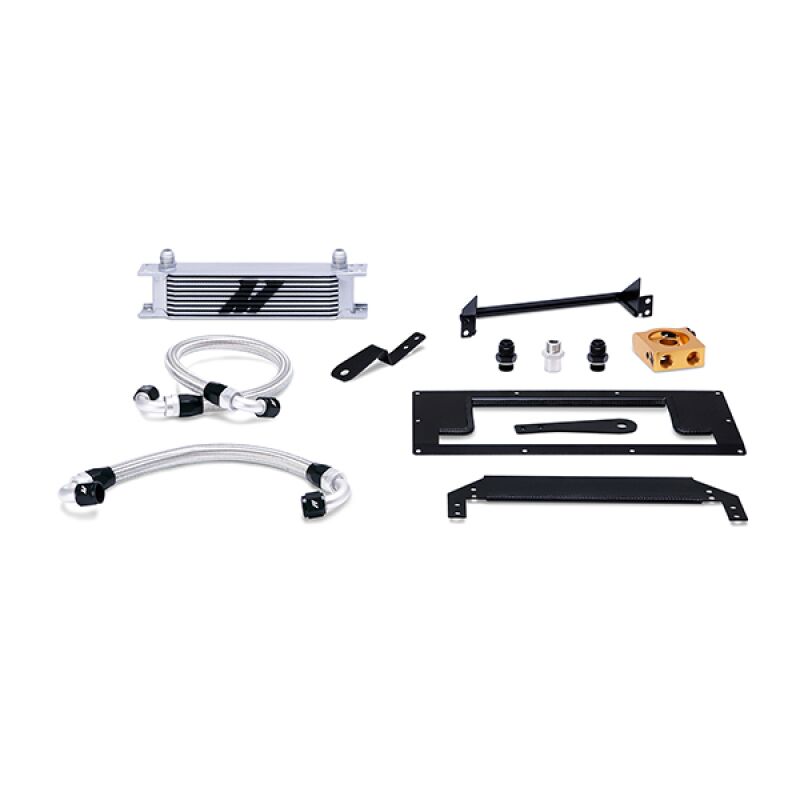 Stainless steel braided -10AN oil cooler lines included with Mishimoto NB Miata oil cooler kit