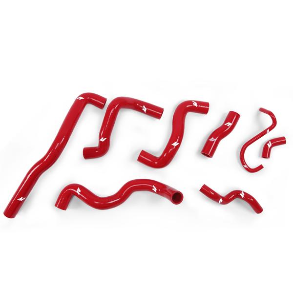 Mishimoto silicone radiator hose kit installed on Mini Cooper S Turbo engine bay