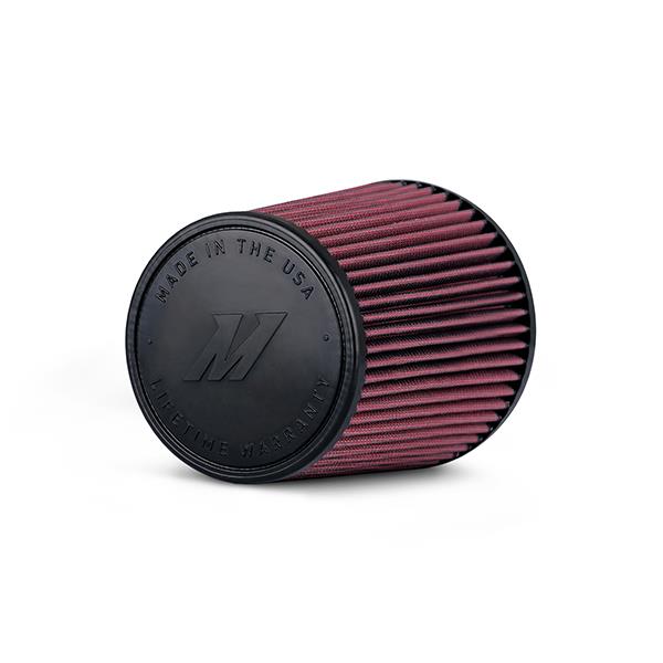 Mishimoto Powerstack Performance Air Filter MMAF-3005S in red with 3 in. inlet and 5 in. filter length