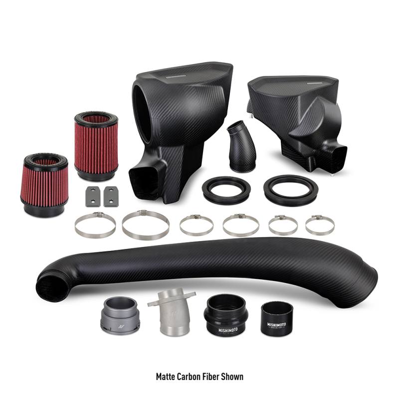 Dual carbon fiber airboxes with oiled air filters for BMW S58B30 engine