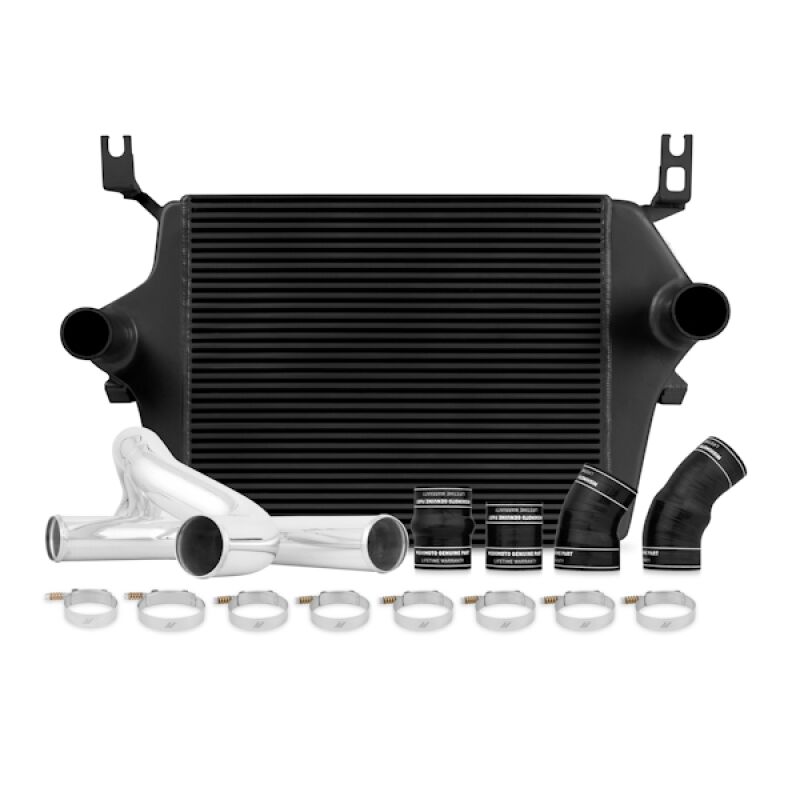 Mishimoto aluminum intercooler piping with mandrel-bent pipes for 6.0L Powerstroke trucks