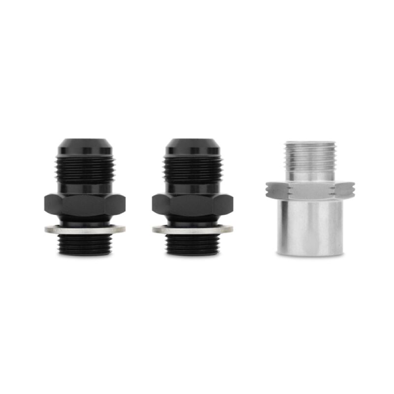 Complete hardware set from the Mishimoto oil cooler kit for Ford Mustang GT, LX, and SVO models