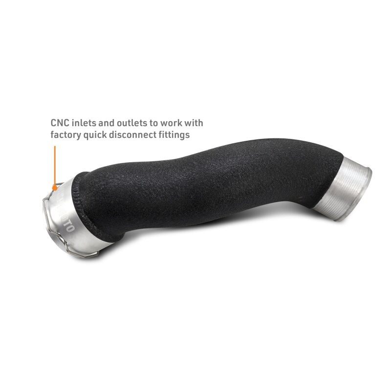DuraCore silicone couplers and worm-gear clamps included with Mishimoto intercooler kit