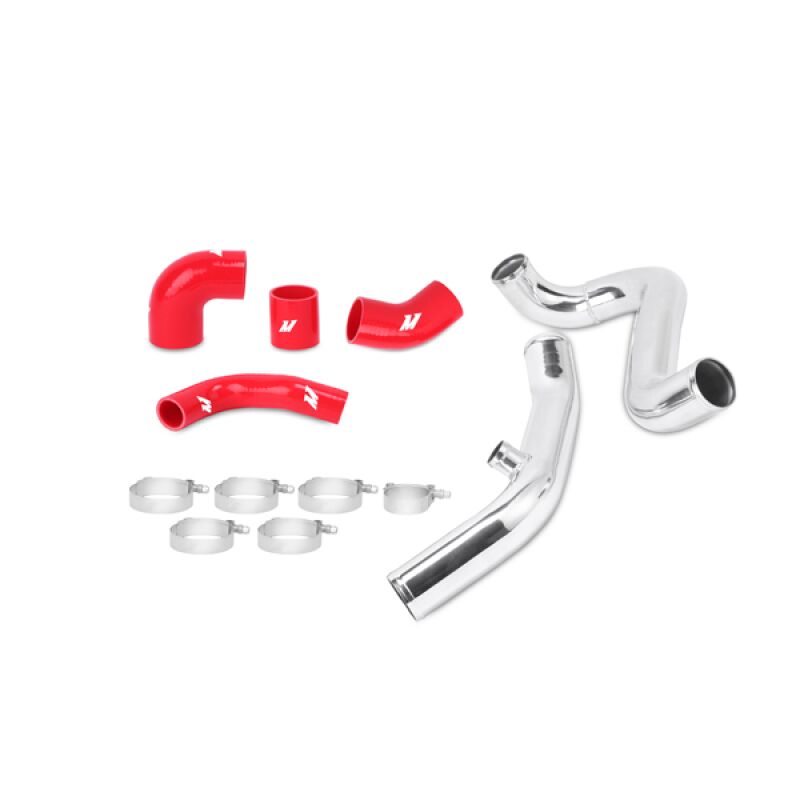 Mandrel bent aluminum intercooler pipes with bead-rolled ends from Mishimoto Evolution 7/8/9 pipe kit
