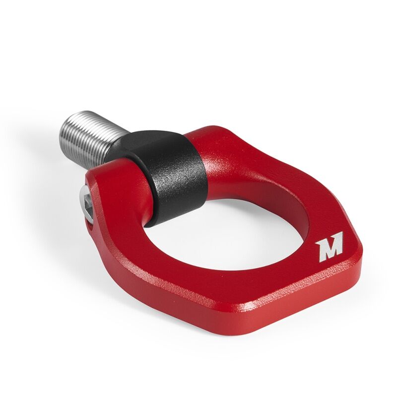 Mishimoto Racing Tow Hook showcasing vibrant red color