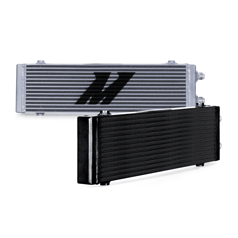 Mishimoto dual pass oil cooler with M8x1.25 welded mounting bungs