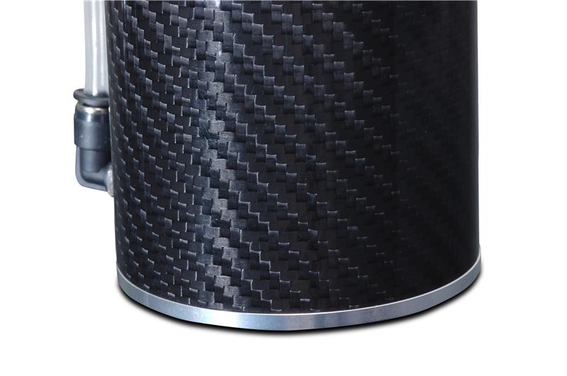 Mishimoto Carbon Fiber Oil Catch Can MMOCC-CF with included mounting bracket, hose, and clamps
