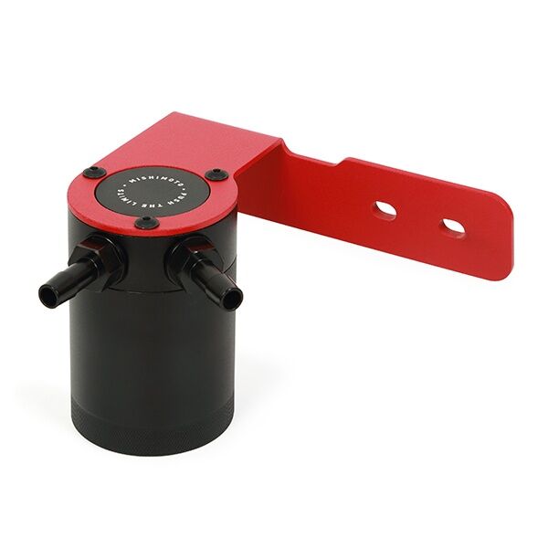 Mishimoto catch can kit components including aluminum barbed fittings, spring clamps, and hardware