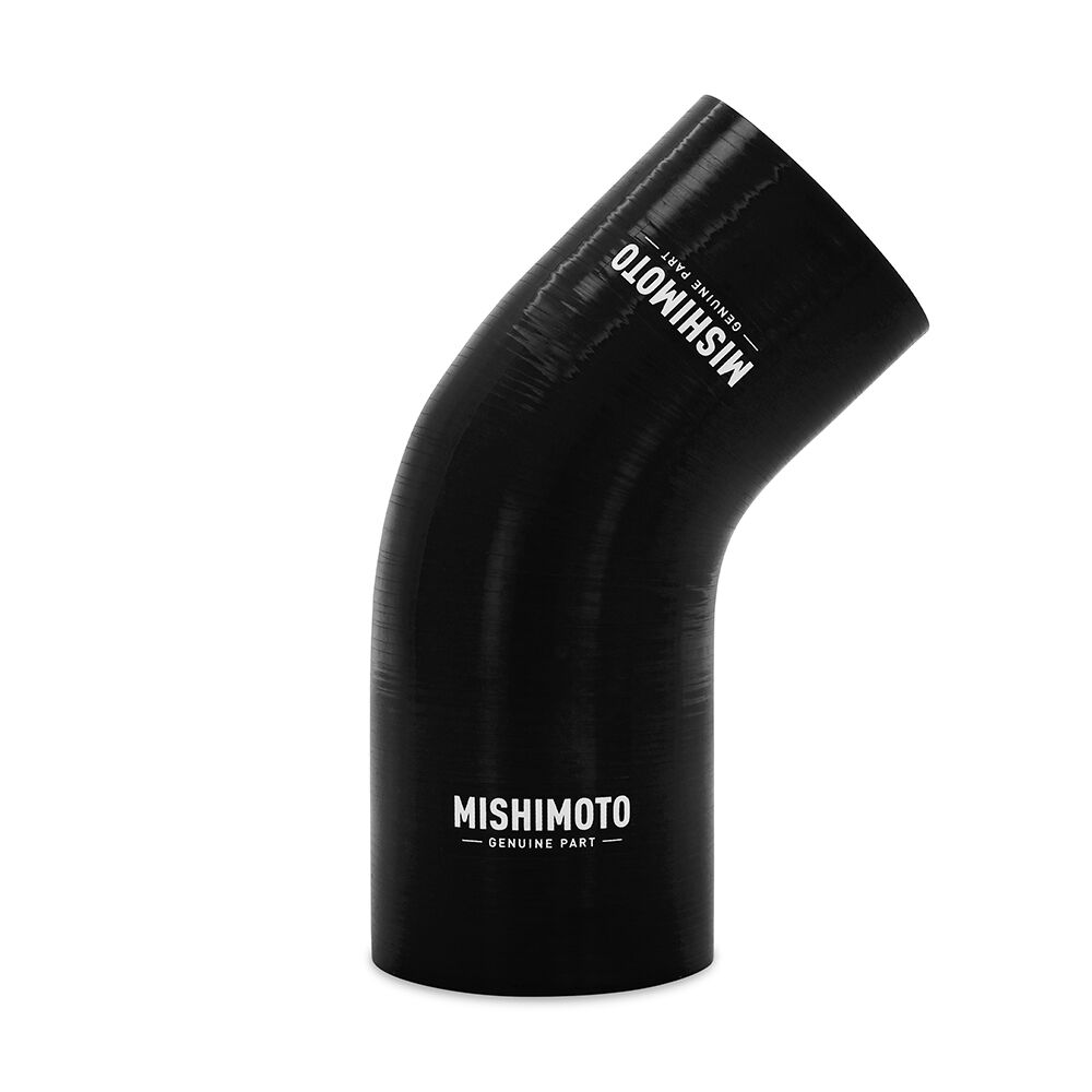 Mishimoto black 45-degree silicone transition coupler MMCP-R45-30325BK for air intake and coolant piping