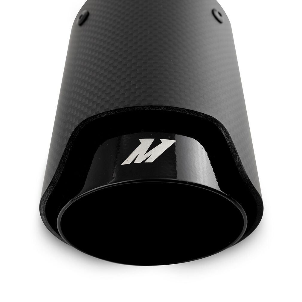 Mishimoto exhaust tip 2.5-inch slip-on inlet designed to fit over existing exhaust piping