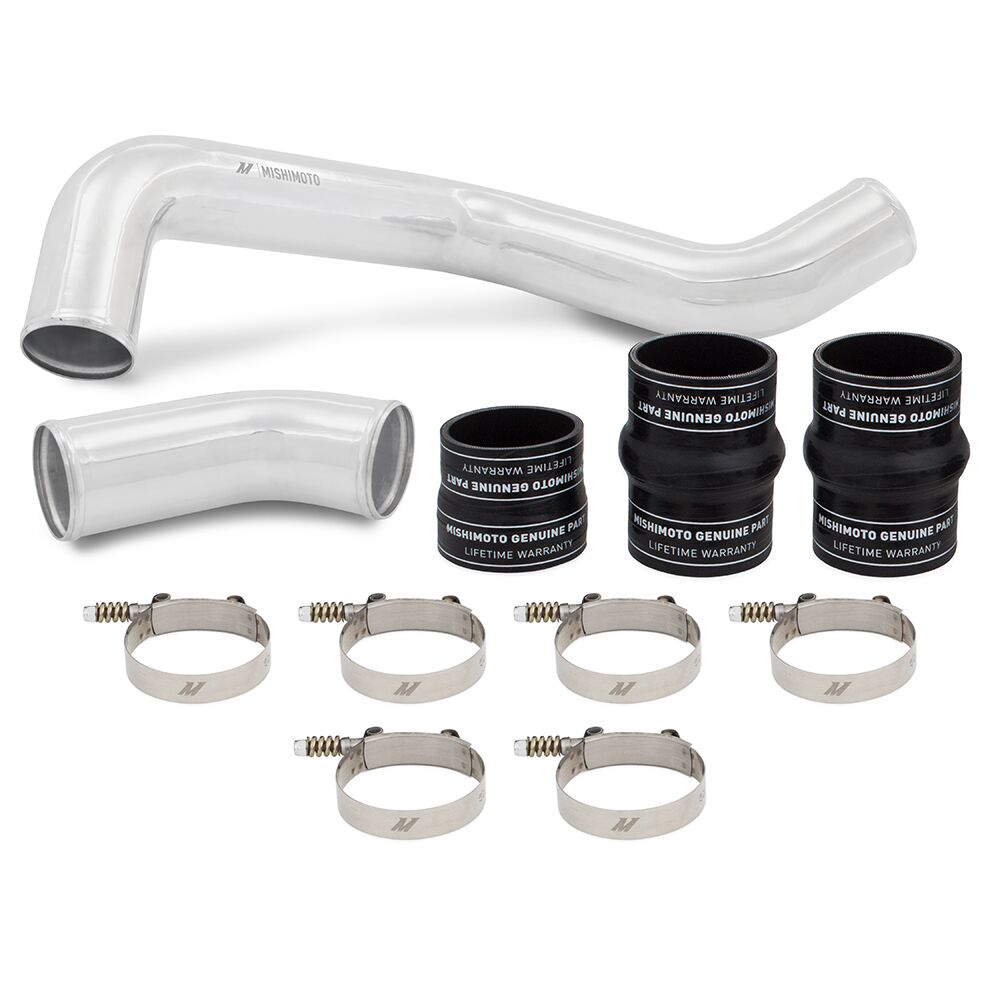 Mishimoto polished 3-inch hot-side intercooler pipe for 2017-2019 Chevrolet/GMC 6.6L Duramax L5P