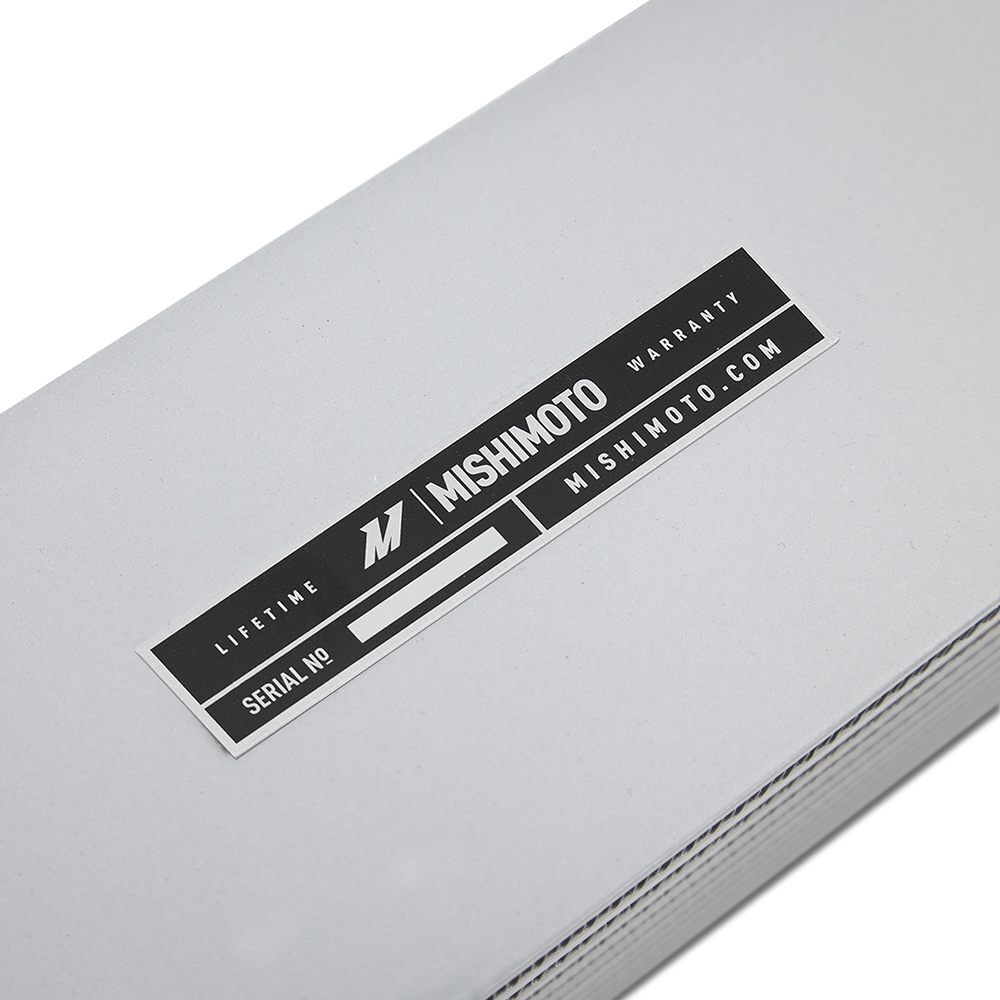 Silver powder-coated Mishimoto intercooler sized for 2019-2022 Acura RDX 2.0L turbo engine