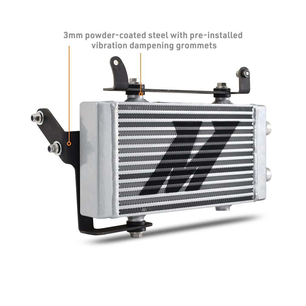 Mishimoto direct-fit mounting brackets for GR Corolla oil cooler installation