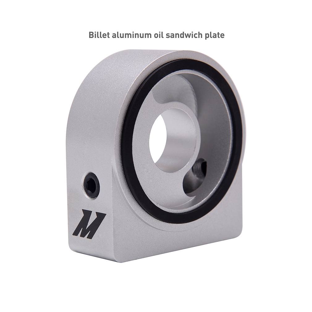 Mishimoto oil cooler core measuring 6.3 in height, 1.57 in thickness, and 12.48 in width