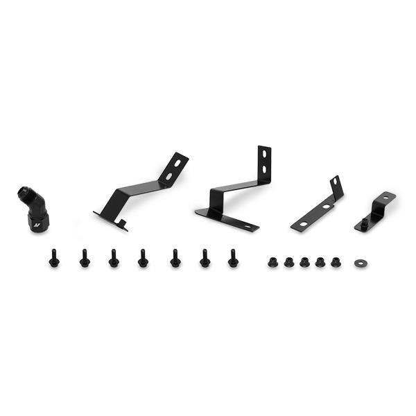 Stainless steel braided oil lines with -10AN fittings from the Mishimoto Camaro oil cooler kit