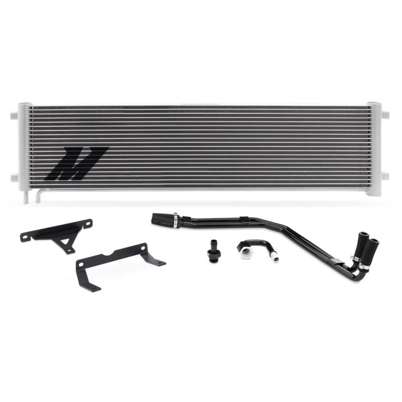 Mishimoto MMTC-F2D-17SL silver transmission cooler for Ford 6.7L Powerstroke 2017-2019