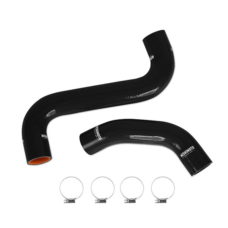 Mishimoto silicone hose kit shown with included worm gear clamps for installation