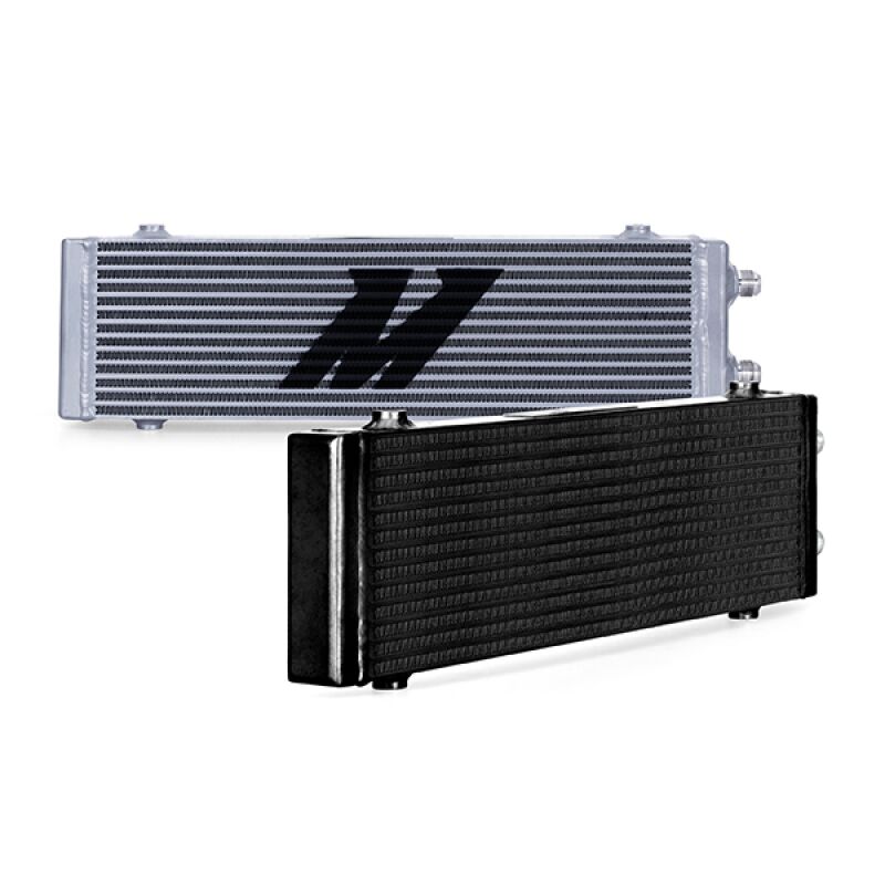 Mishimoto bar-and-plate oil cooler core with -10AN male AN flare fittings