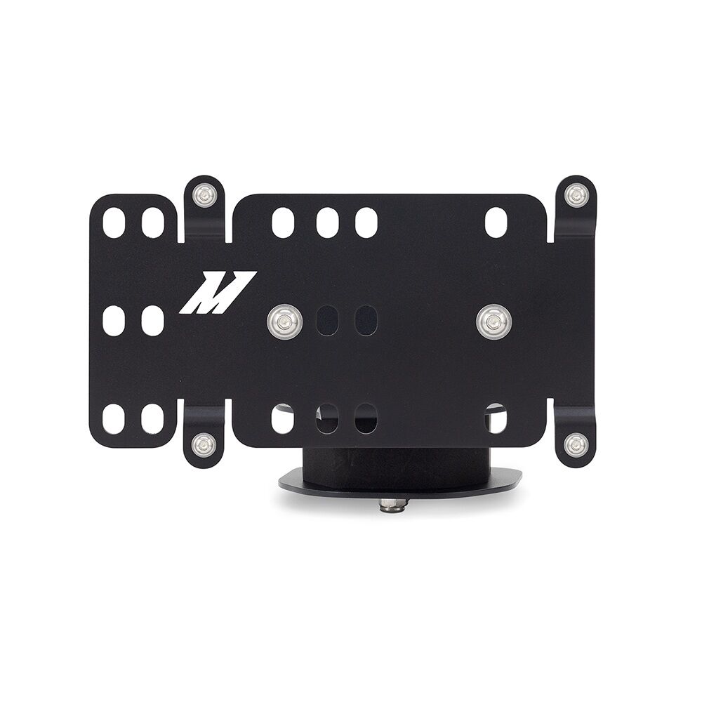 Black powder-coated Mishimoto license plate bracket for 2019-2024 Ram 3500
