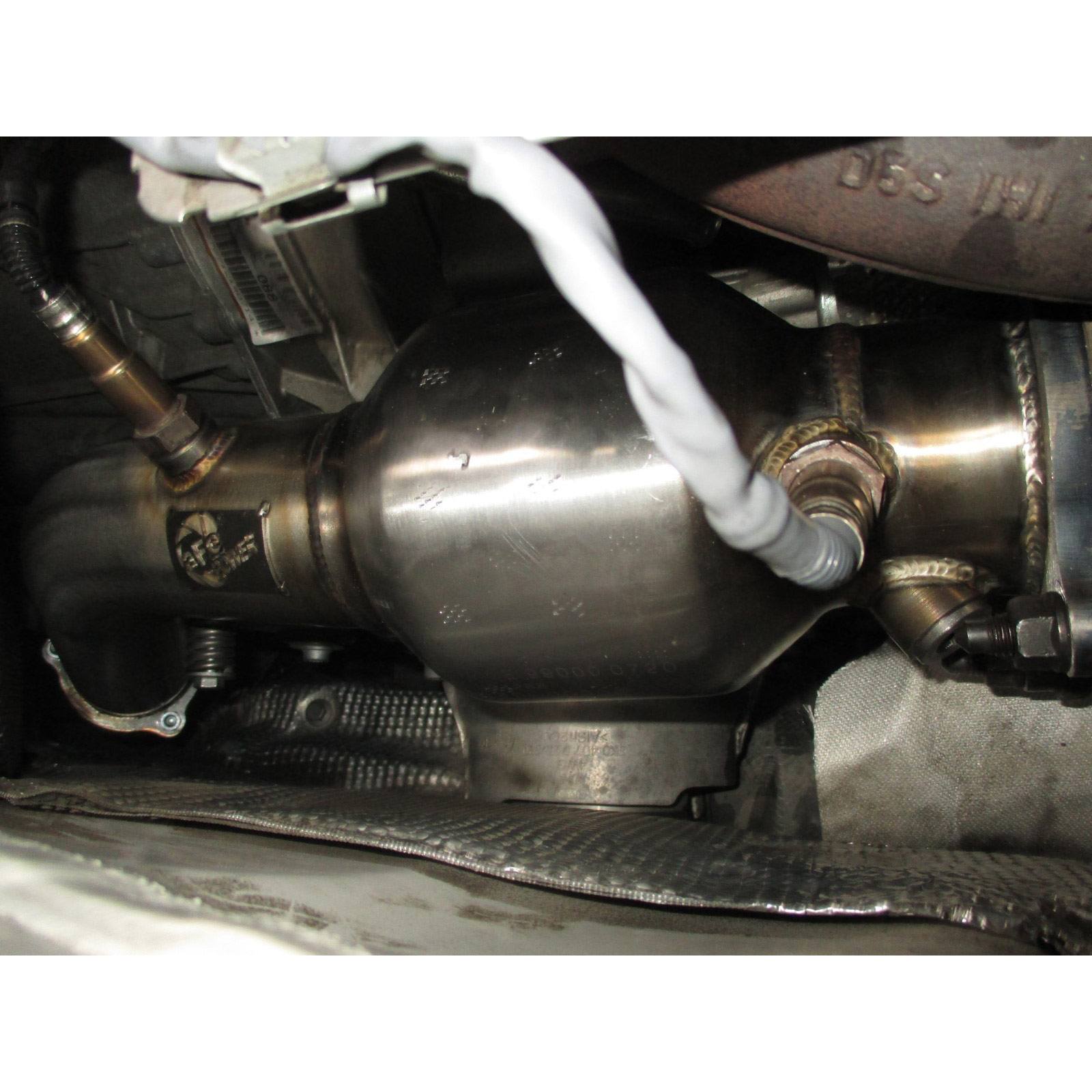 aFe Power AFE-48-36410-YC Twisted Steel Down Pipe 3 IN 304 Stainless Steel w/ Cat Audi A4/A5 (B8) 09-16 L4-2.0L (t) - Image 2