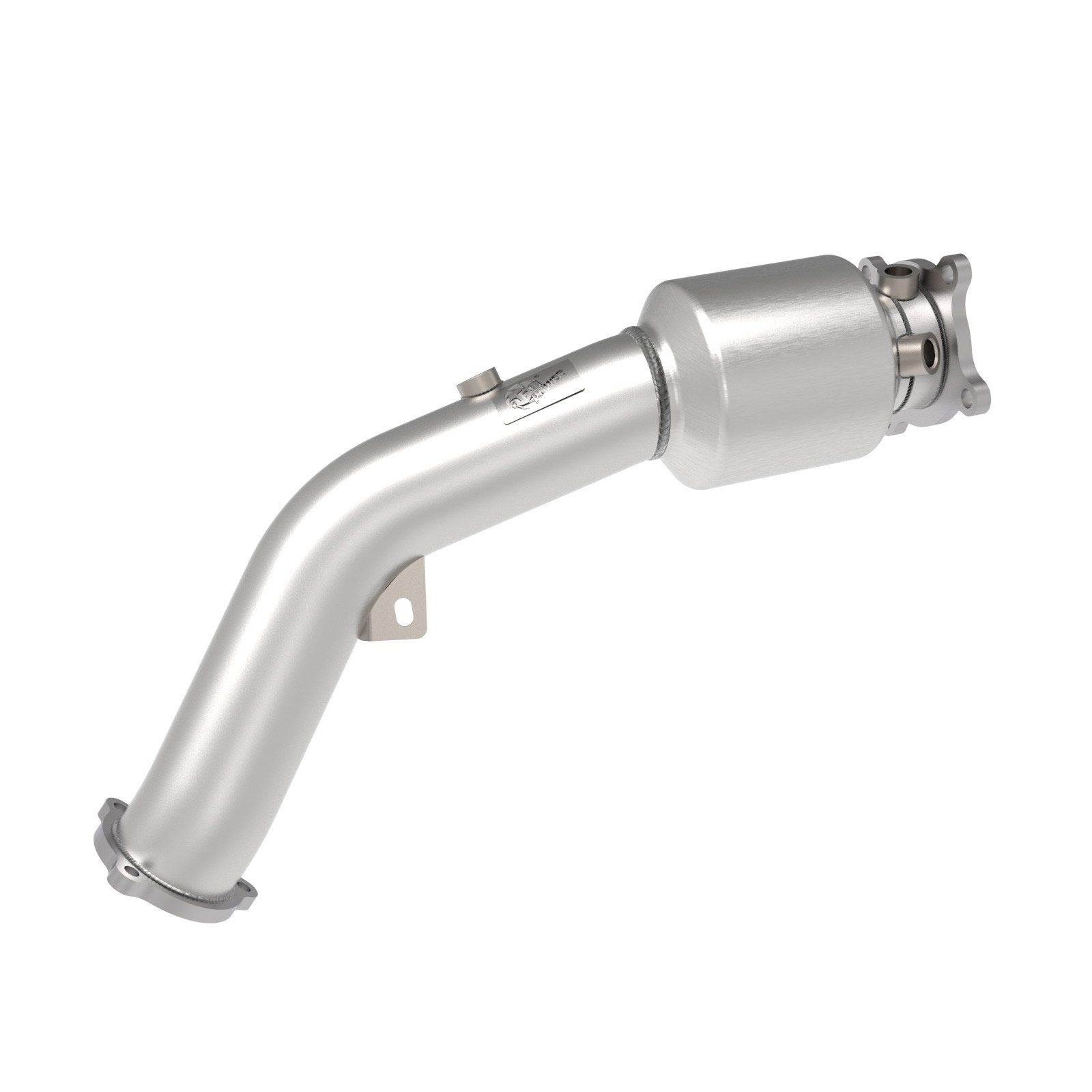 aFe Power AFE-48-36410-YC Twisted Steel Down Pipe 3 IN 304 Stainless Steel w/ Cat Audi A4/A5 (B8) 09-16 L4-2.0L (t)