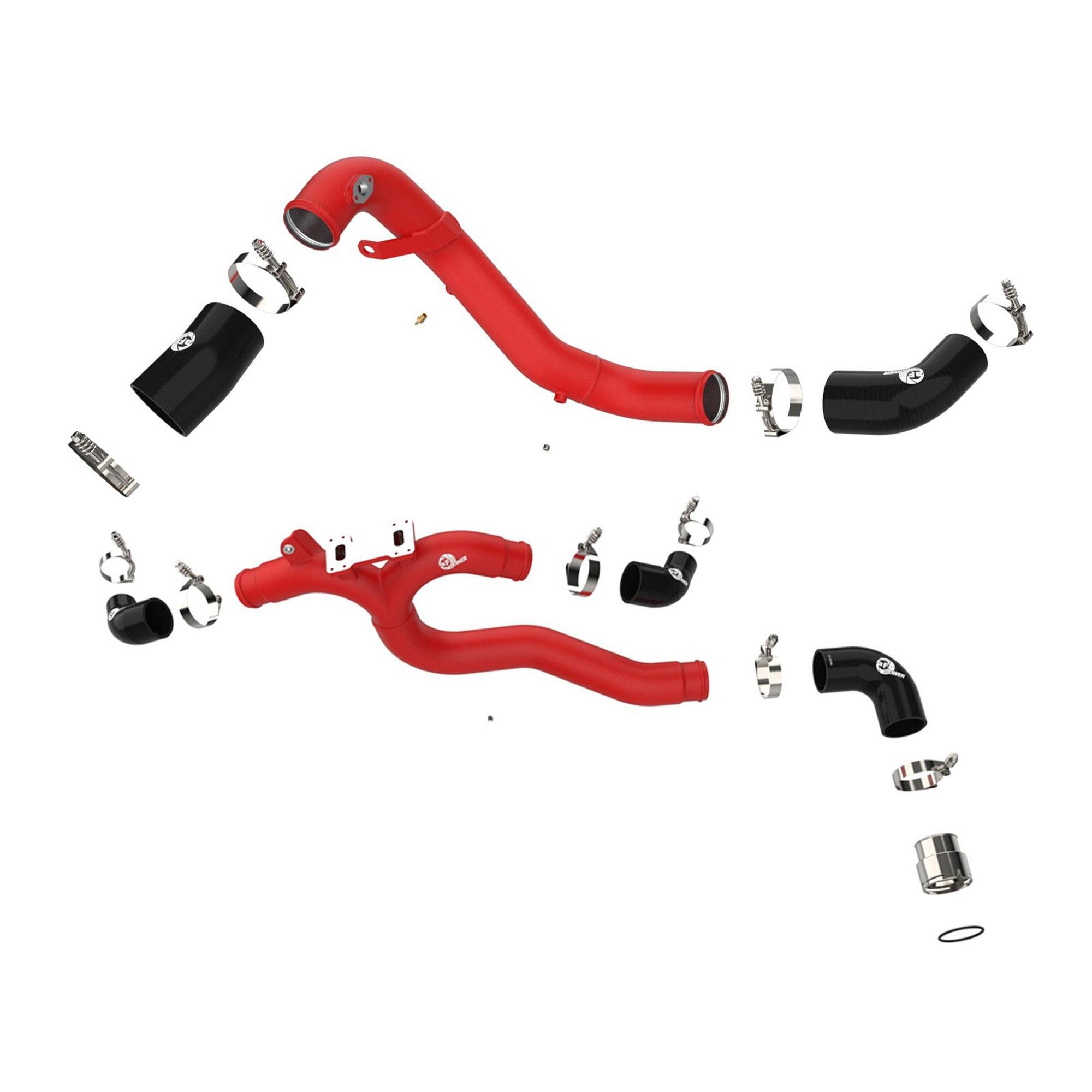 BladeRunner 3 IN Aluminum Hot and Cold Charge Pipe Kit Red Kia Stinger 18-23 V6-3.3L (tt)