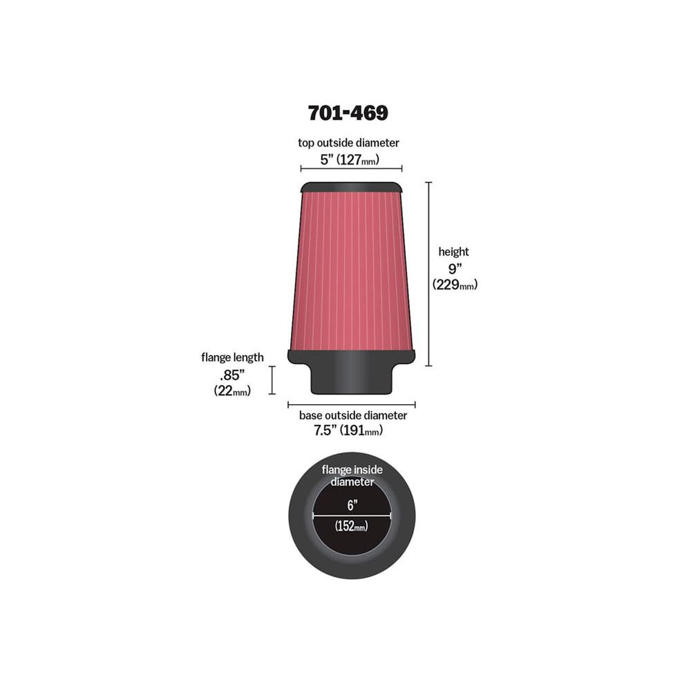 701 469 Airaid Universal Air Filter