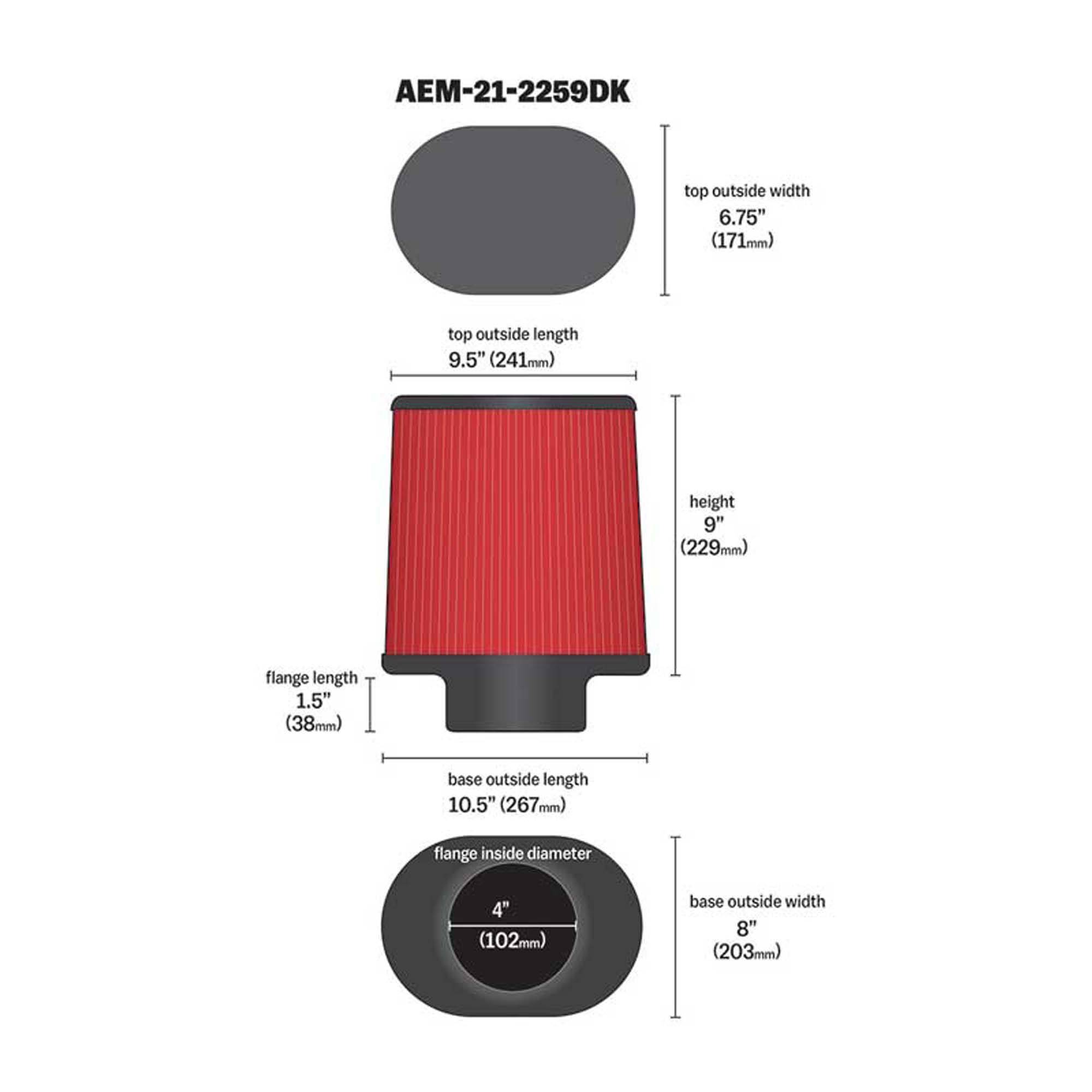 AEM-21-2259DK DryFlow Air Filter - Image 2