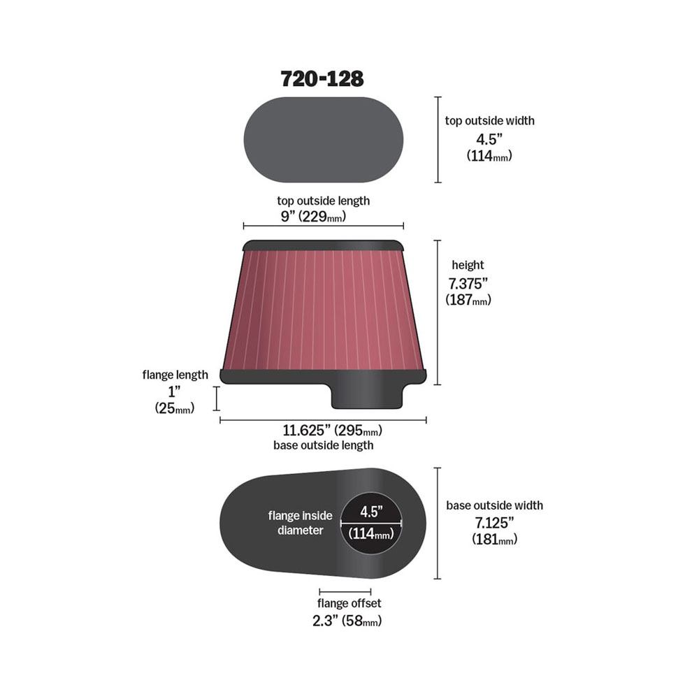 Air 720 128 Airaid Universal Air Filter